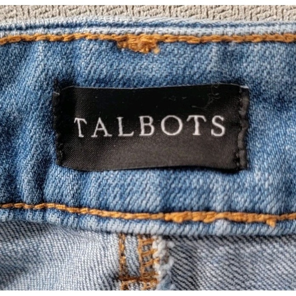 Talbots Everyday Relaxed Jeans Patch Leg Light Wash Womens 16 Boho Ankle - Picture 3 of 9